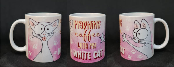 White Cat Mug